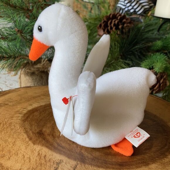 Ty Beanie Baby Gracie The Swan 1996 Rare/Retired #4126 P.E.Pellets - Picture 4 of 11